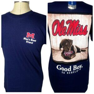 Ole Miss T-Shirt NWT Unisex Size S Good Boy Short Sleeve Graphic Tee Crew Neck